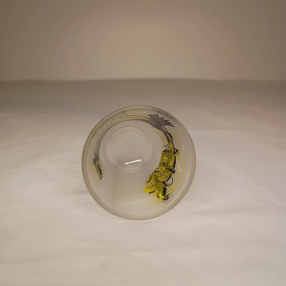 Iowa Frosted Shot Glass Made in Taiwan Souvenir Corn Tractor‎ Farm